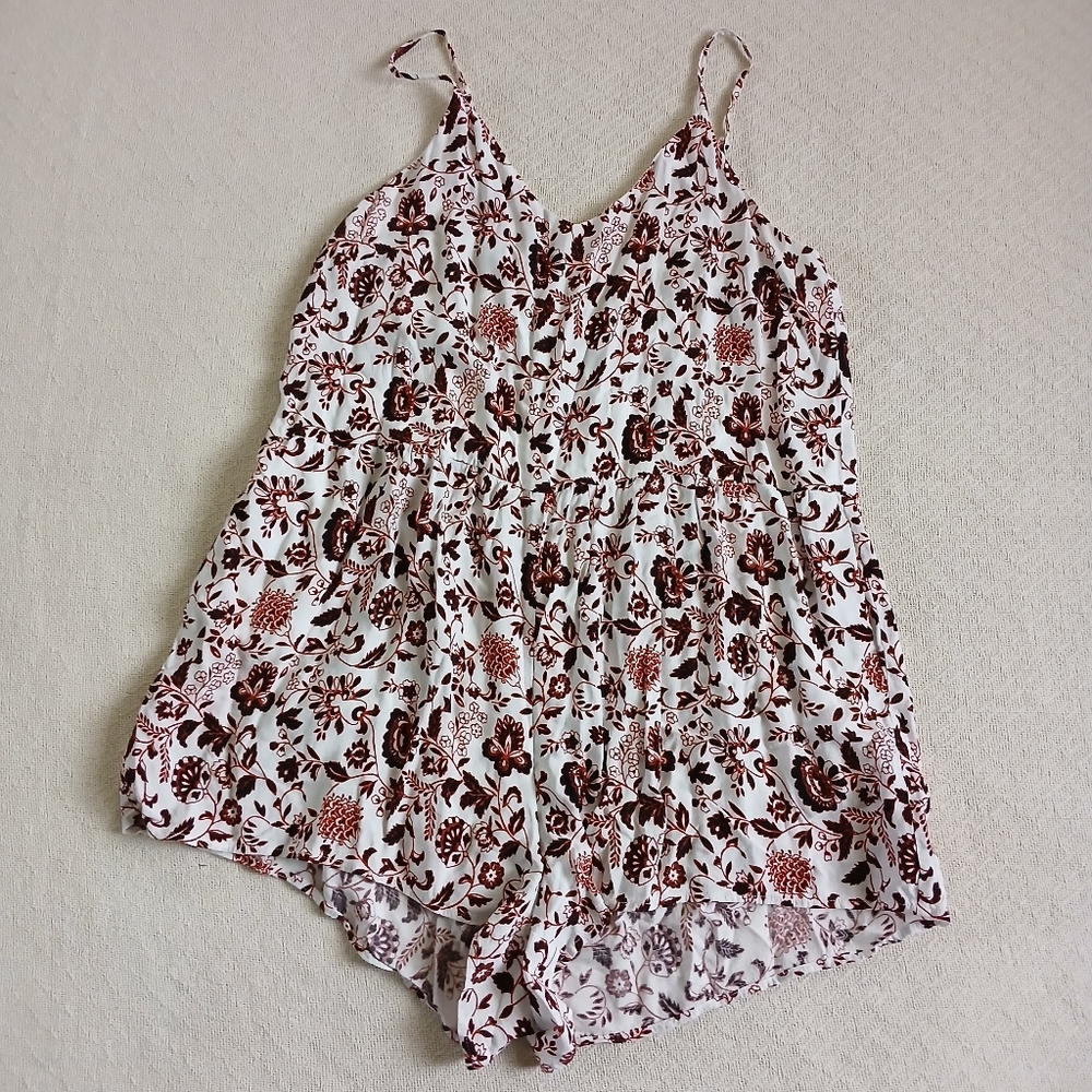 loft ♡ floral vine strappy romper